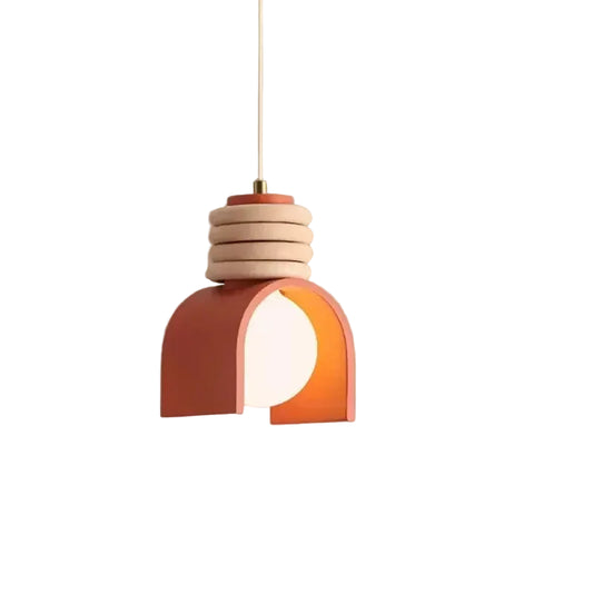 Suspension Wabi-Sabi Macaron – luminaire rétro en résine