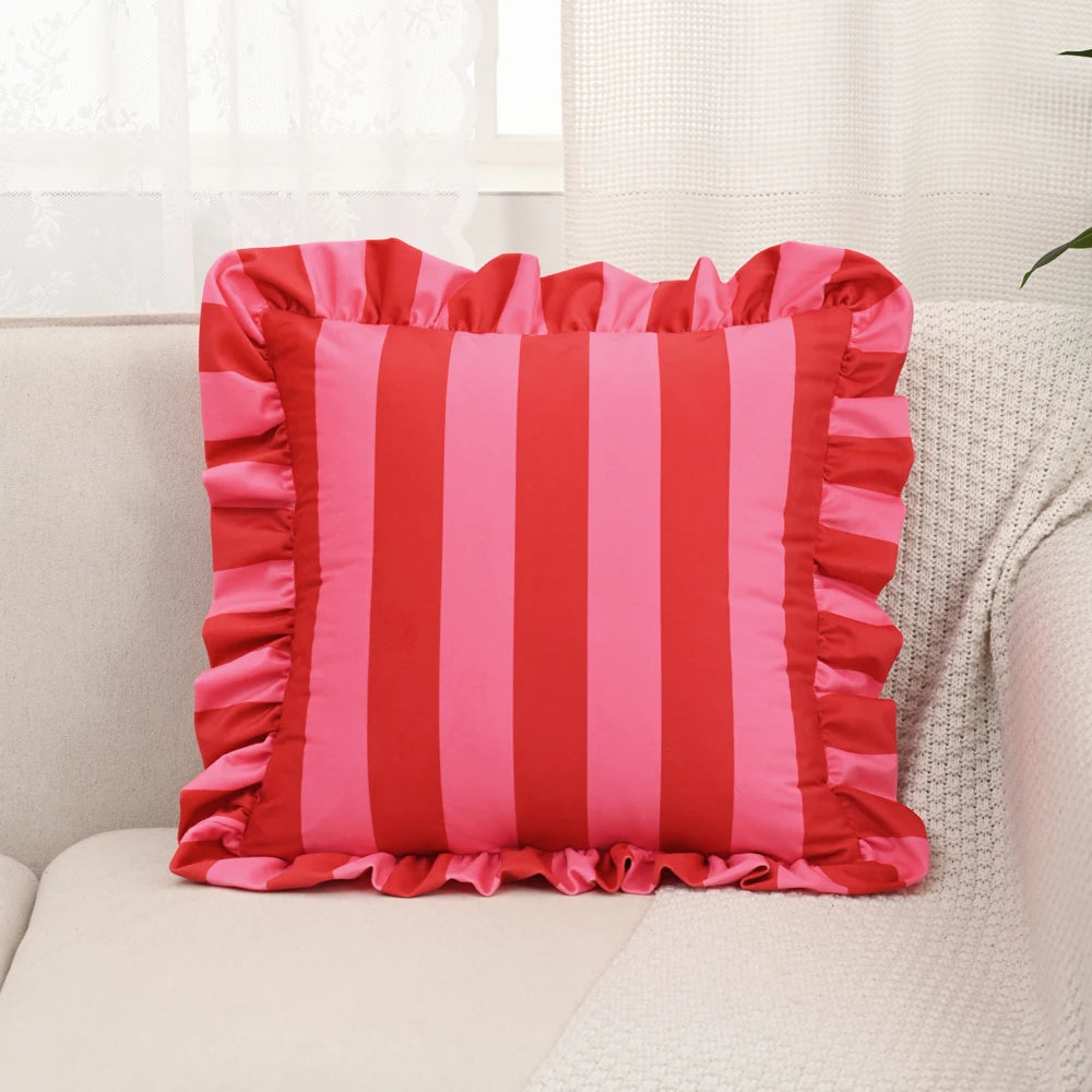 Housse de coussin rayée 45x45 cm pour canapé