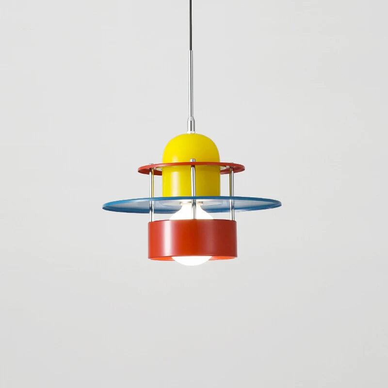 Suspension Memphis Colorée – Métal & Lumière Graphique