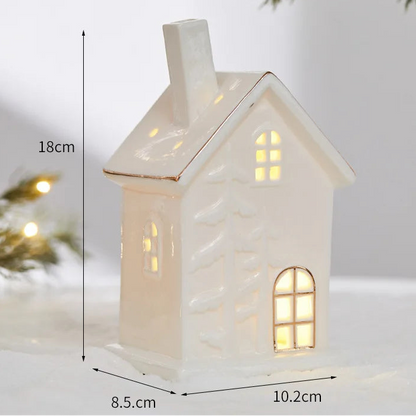 Maisons Céramiques Lumineuses — Petite scène d’hiver à la lueur douce