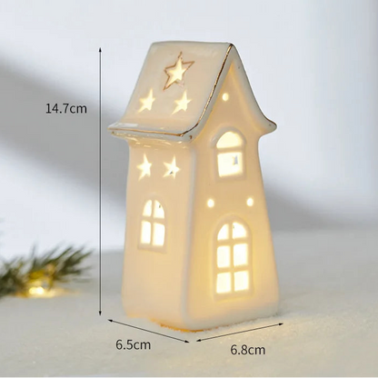 Maisons Céramiques Lumineuses — Petite scène d’hiver à la lueur douce