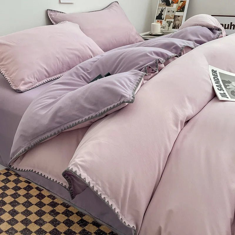 Ensemble de Linge de Lit en Coton Lavé