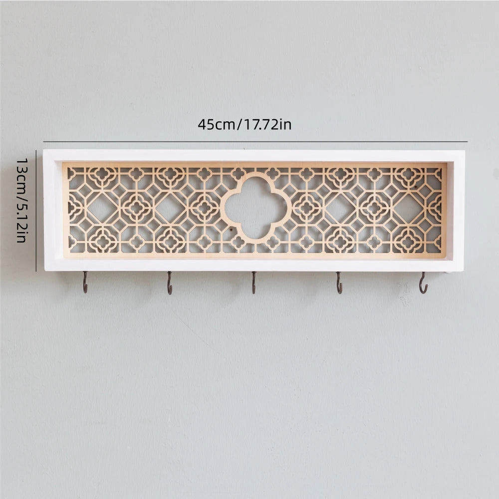 Support à Crochets « Ville de Conte de Fées » – Rangement mural décoratif en bois