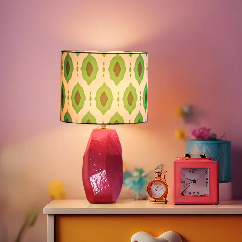 Lampe de Table Céramique Rose – Courbe moderne & esprit Memphis