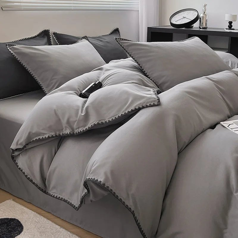 Ensemble de Linge de Lit en Coton Lavé