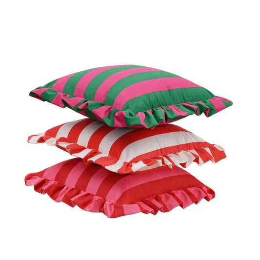 Housse de coussin rayée 45x45 cm pour canapé