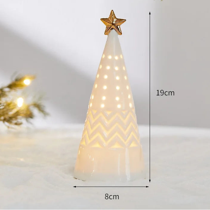 Maisons Céramiques Lumineuses — Petite scène d’hiver à la lueur douce