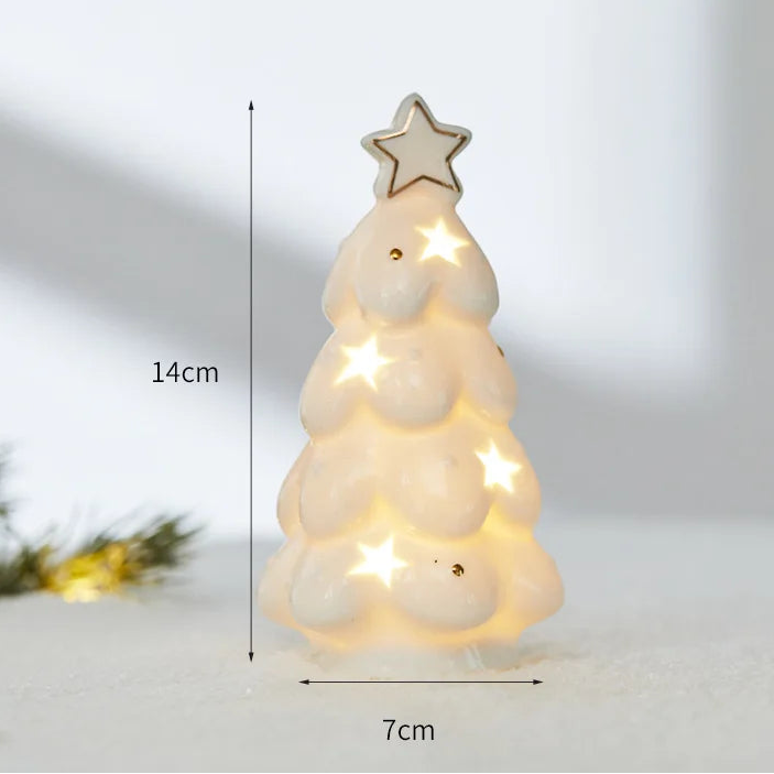 Maisons Céramiques Lumineuses — Petite scène d’hiver à la lueur douce