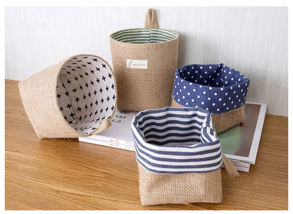 Lot de 3 Paniers Suspendus en Jute et Lin