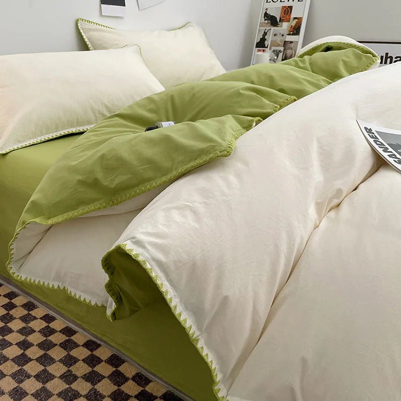 Ensemble de Linge de Lit en Coton Lavé