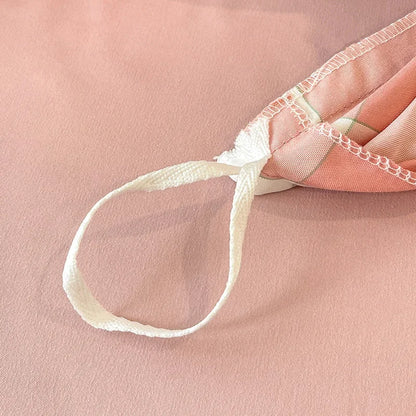Linge de lit à carreaux doux – Parure élégante et naturelle