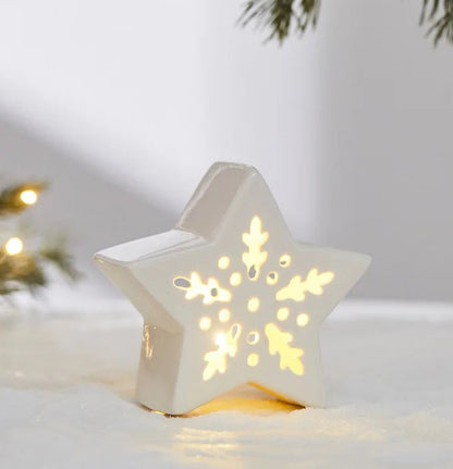 Maisons Céramiques Lumineuses — Petite scène d’hiver à la lueur douce