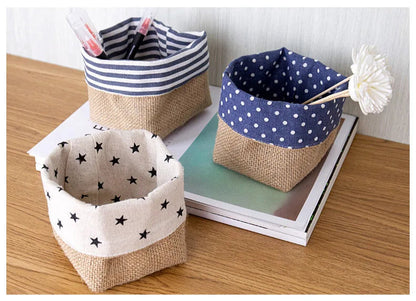 Lot de 3 Paniers Suspendus en Jute et Lin