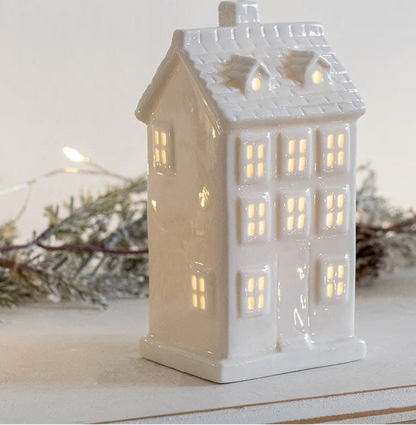 Maison de Village en Céramique Lumineuse — Lueur d’hiver