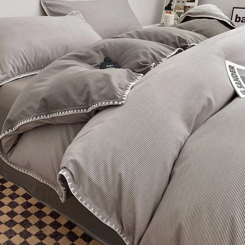 Ensemble de Linge de Lit en Coton Lavé