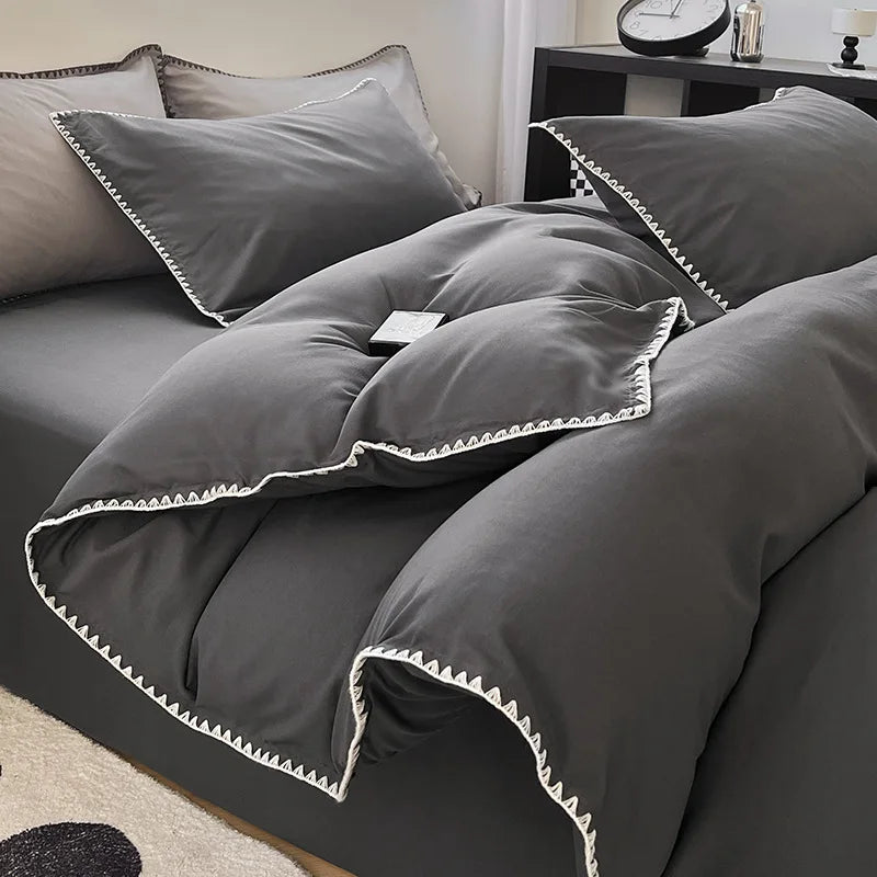 Ensemble de Linge de Lit en Coton Lavé