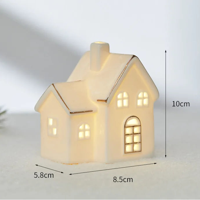 Maisons Céramiques Lumineuses — Petite scène d’hiver à la lueur douce