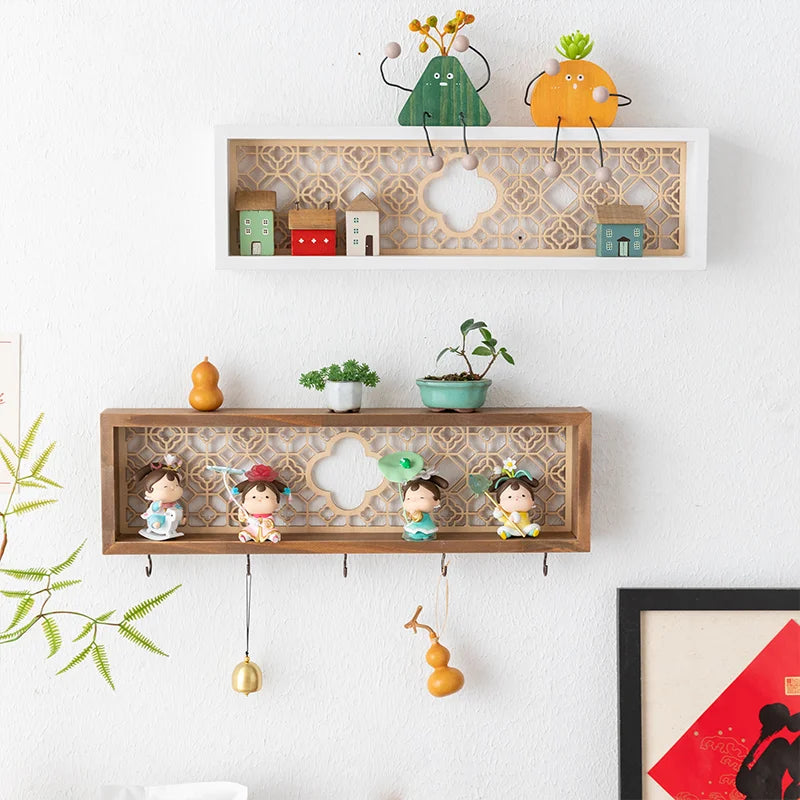 Support à Crochets « Ville de Conte de Fées » – Rangement mural décoratif en bois