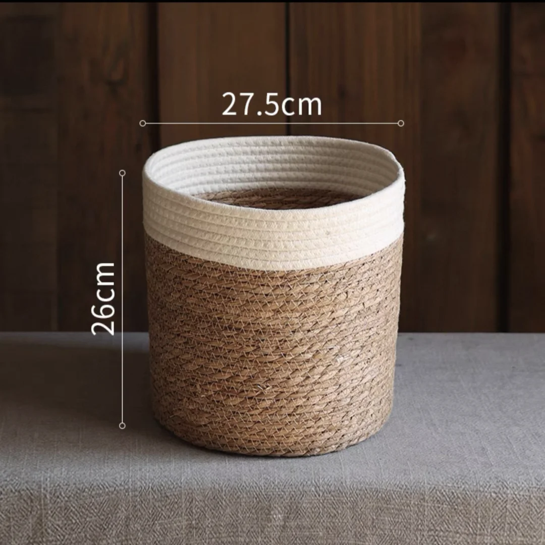 Panier de rangement en paille naturelle – Cache-Pot Tressé