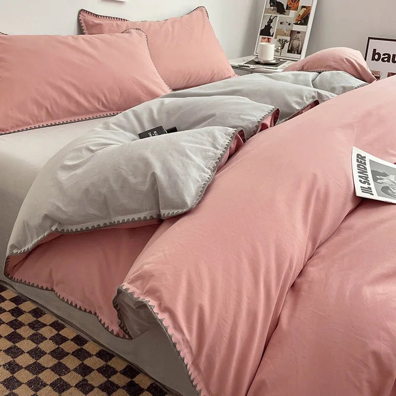 Ensemble de Linge de Lit en Coton Lavé
