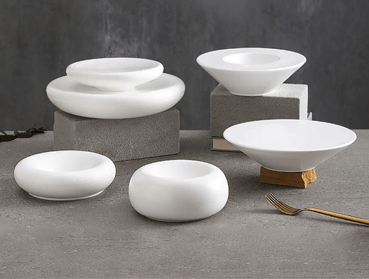 Assiette en céramique blanche – Style épuré et moderne - Maison Fantine