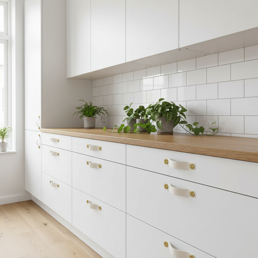 Cuisine moderne avec poignées blanches