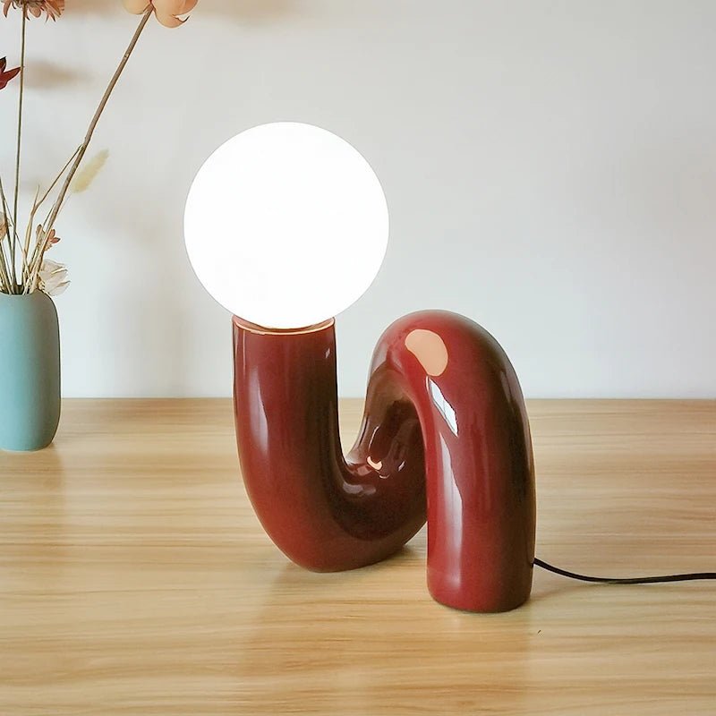 Lampe de Bureau Postmoderne en Résine – Éclat Lunaire - Maison Fantine