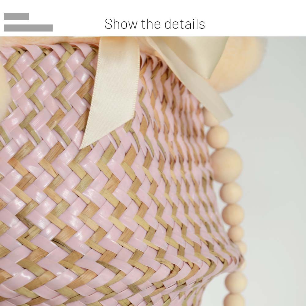 Panier en Osier Bohème Rayé – Rangement, Linge ou Cache - Pot Pliable - Maison Fantine