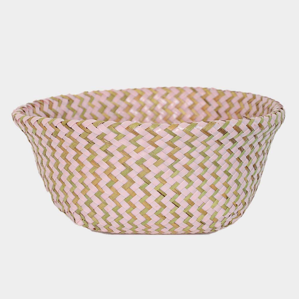 Panier en Osier Bohème Rayé – Rangement, Linge ou Cache - Pot Pliable - Maison Fantine
