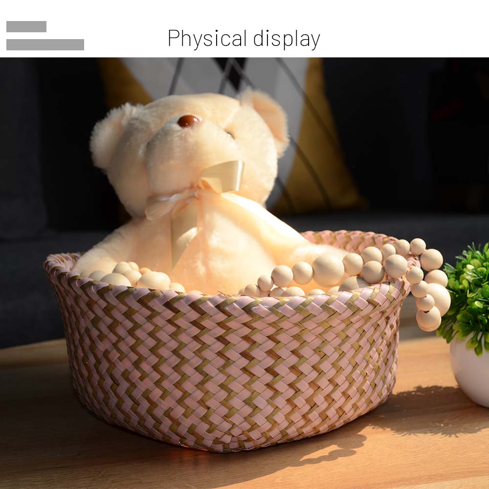 Panier en Osier Bohème Rayé – Rangement, Linge ou Cache - Pot Pliable - Maison Fantine