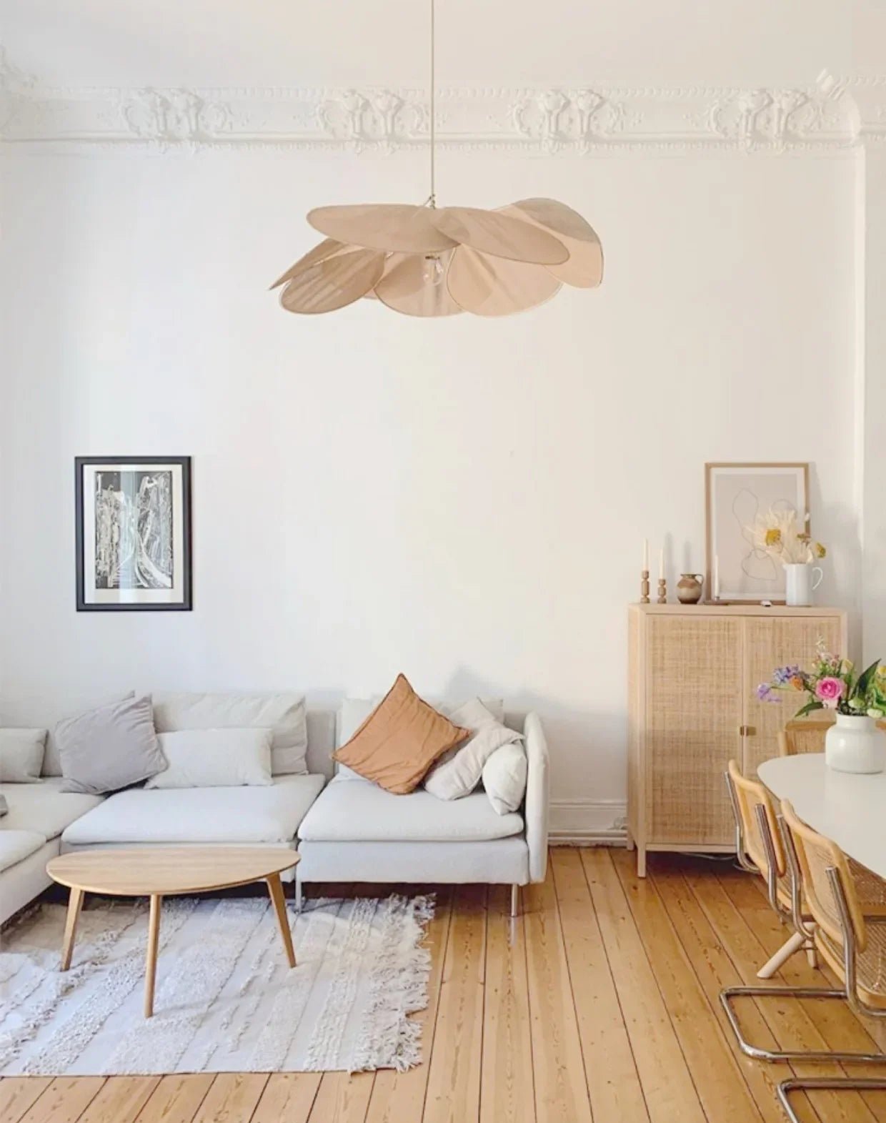 Suspension Florale en Tissu – Lampe Suspendue Avec Pétales Colorés - Maison Fantine